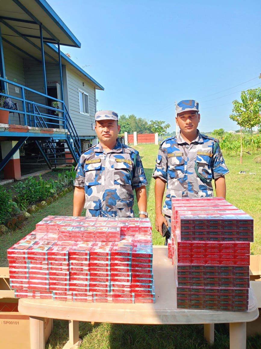 भिस्वा सिमाक्षेत्रमा सशस्त्र प्रहरीद्वारा दुई लाख बराबरको अवैध चुरोट बरामद