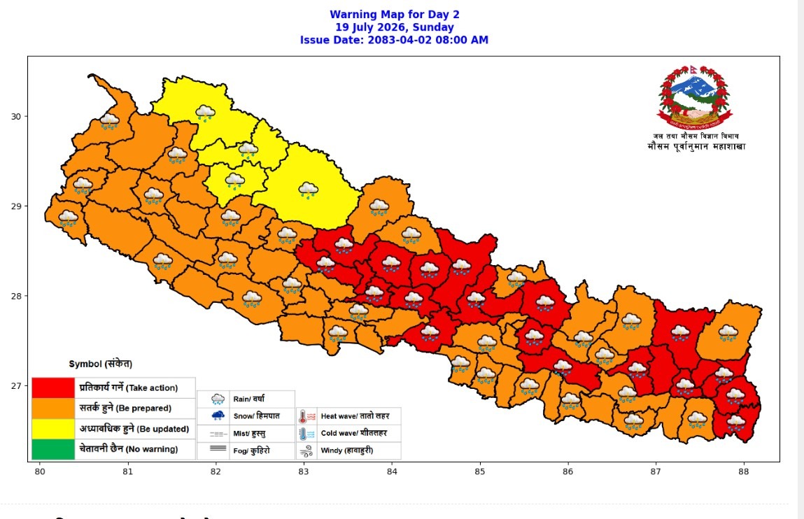 मनसुनको प्रभाव : आज देशभर बदली, भारी वर्षाको सम्भावना